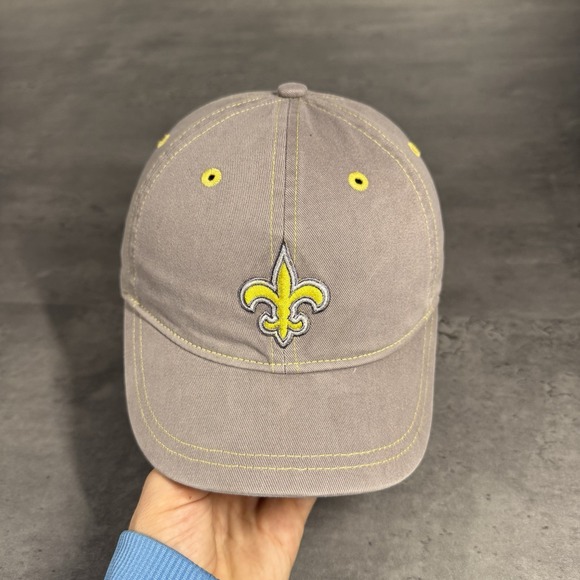 New Orleans Saints Hat Womens Gray‎ Baby Yellow Vintage 90s Y2K Short Brim Cute - Picture 2 of 7